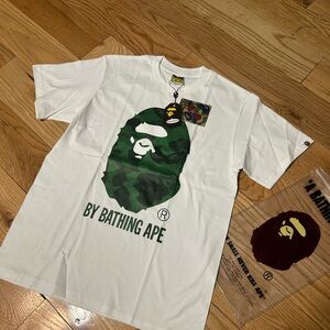 *BRAND NEW* White Bape T-Shirt with Green Logo
